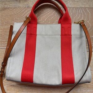 Tory Burch Red and Tan Women's Tote Bag